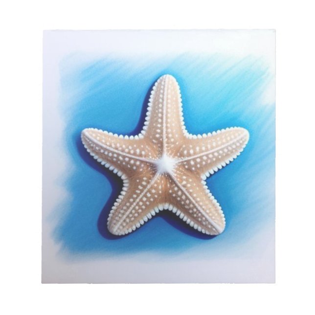 Bloc De Notas Dibujo de crayón de estrella de mar (Frente)