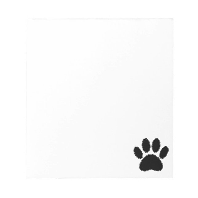 Bloc De Notas Dibujo de garras de perro en negro (Frente)