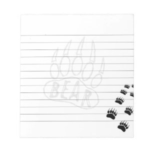 Bloc De Notas Dibujo de Huella de Oso con Líneas