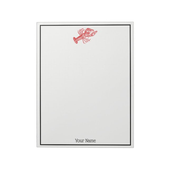 Bloc De Notas Dibujo de la langosta roja n° 1 (Lado Izquierdo)