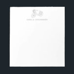 Bloc De Notas Dibujo de línea de bicicleta minimalista personali<br><div class="desc">Esbozo minimalista de una bicicleta vintage con una cesta de flores,  personalizada con tu nombre.</div>