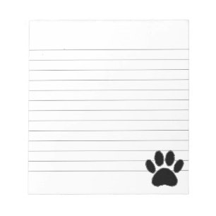 Bloc De Notas Dibujo De Papas De Perro En Lino Negro