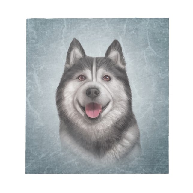 Bloc De Notas Dibujo de perro Alaskan Malamute (Frente)