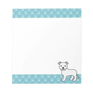 Bloc De Notas Dibujo de perro Staffordshire Bull Terrier blanco