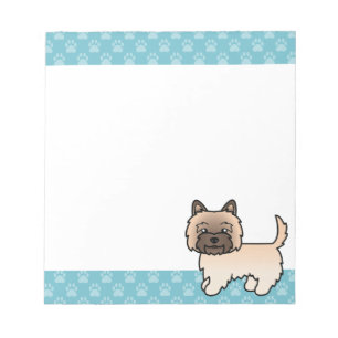 Bloc De Notas Dibujo de perro Terrier Cairn trigueño y bordes az