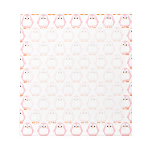 Bloc De Notas Dibujo de pingüino rosa