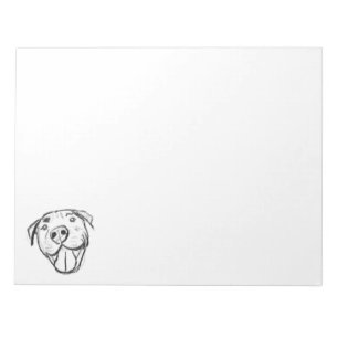 Bloc De Notas dibujo de pitbull simple amantes de perros blanco 