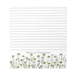 Bloc De Notas Dibujo de planta medicinal de flor de manzanilla r