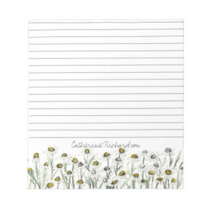 Bloc De Notas Dibujo de planta medicinal de flor de manzanilla r
