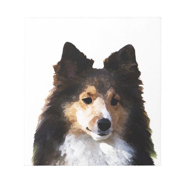 Bloc De Notas Dibujo de Sheltie Dog (Frente)