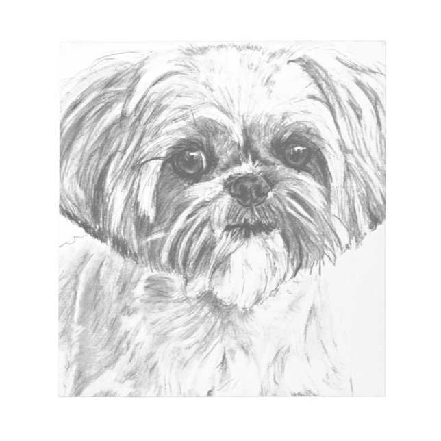 Bloc De Notas Dibujo de Shih Tzu (Frente)