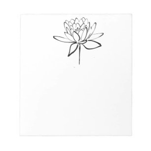 Bloc De Notas Dibujo de tinta blanca y negra en las flores de Lo