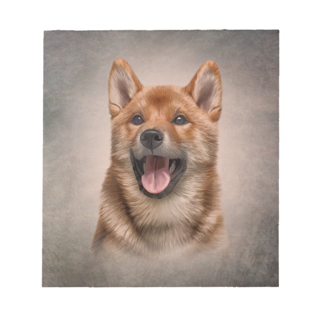 Bloc De Notas Dibujo del perro chiba inu japonés (Frente)