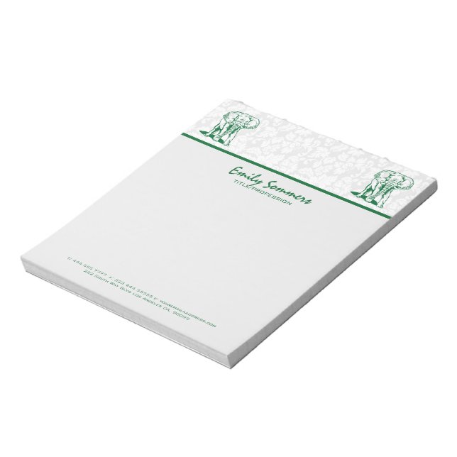 Bloc De Notas Dibujo Monogramado de la línea Cute Hunter Green E (Lado Izquierdo)