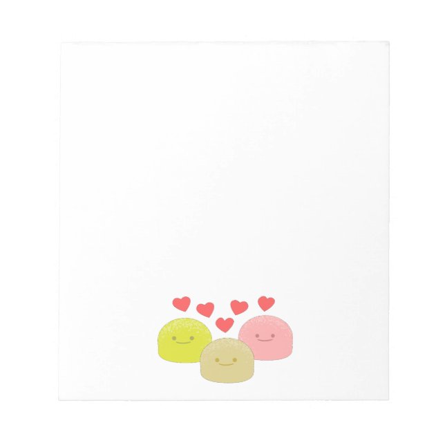 Bloc De Notas Dibujos de Personalizados de Mochi Cute (Frente)