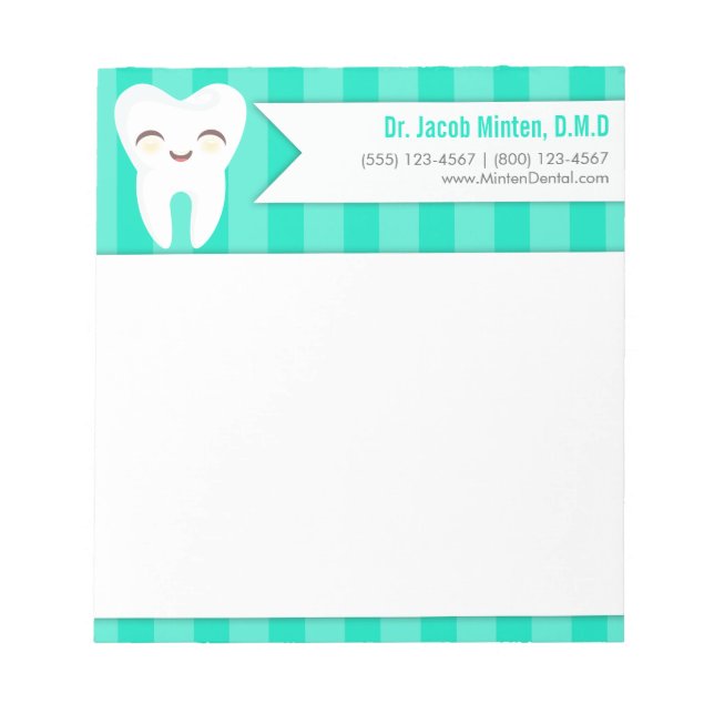 Bloc De Notas Diente corto - Bandas Verde azuladas Personalizado (Frente)