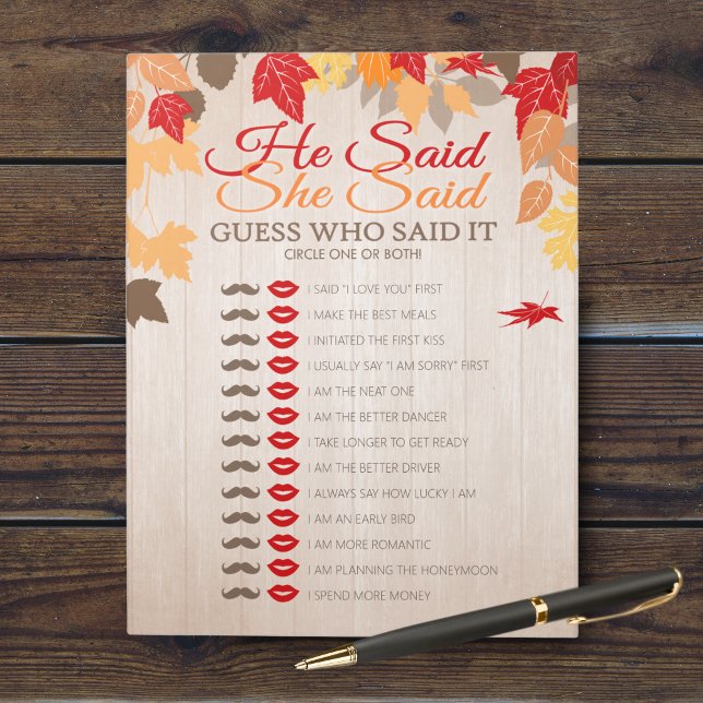 Bloc De Notas Dijo Que Dijo Caer En El Paquete De Juegos De Duch (Who Knows the Couple Best Bridal Shower Party Game. Comes in a pack of 40 easy tear away games!)