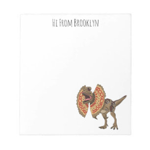 Bloc De Notas Dilophosaurus cartoon illustration