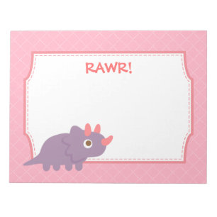 Bloc De Notas Dinosaurio triceratops morado lindo para niños