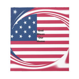 Bloc De Notas Dios bendiga nuestro hogar: Arte Swirl Bandera de 