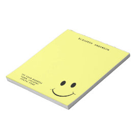 Bloc De Notas Dirección personalizada Cute Happy Yellow Face