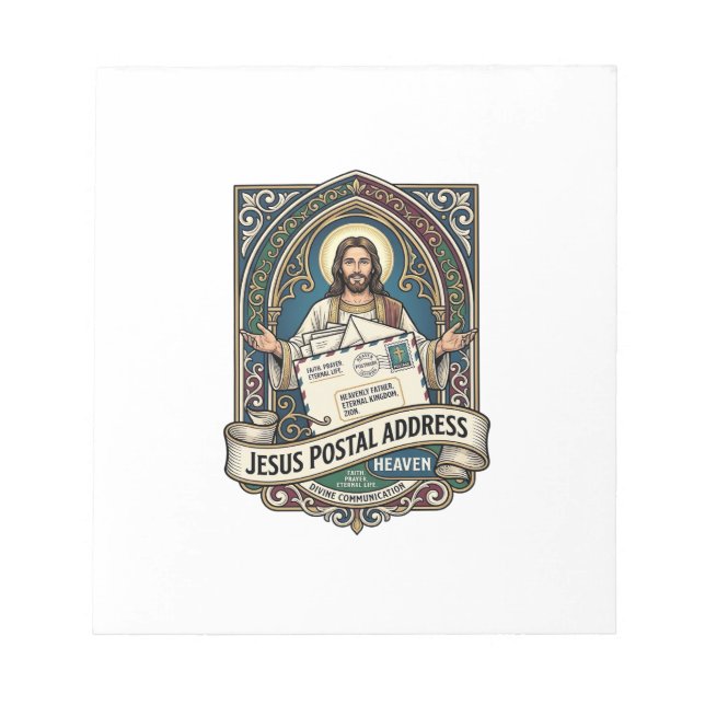 Bloc De Notas Dirección Postal de Jesús Cielo Dirección Postal d (Frente)