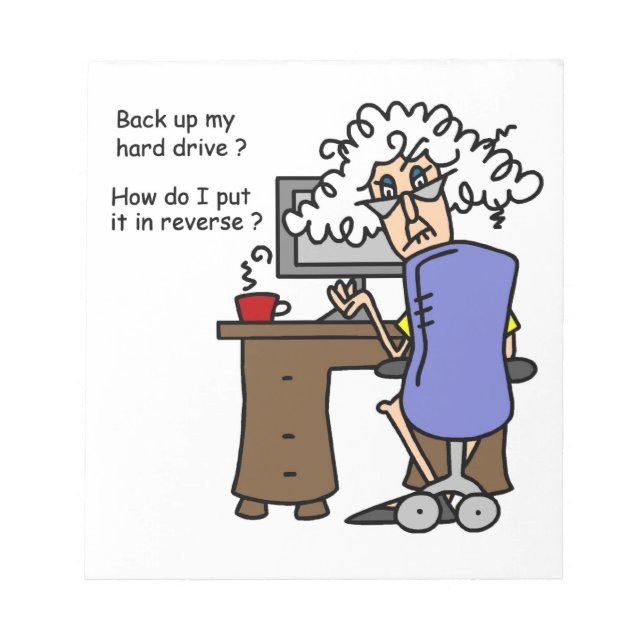 Bloc De Notas Disco duro de vuelta cómico (Frente)