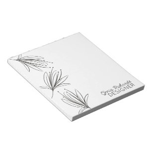 Bloc De Notas Diseñador de flores de lirio botánico minimalista