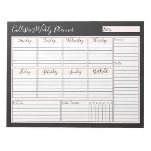 Bloc De Notas Diseñador simple y moderno de Personalizado negro