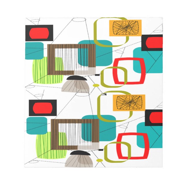 Bloc De Notas Diseño abstracto moderno de mediados de siglo (Frente)
