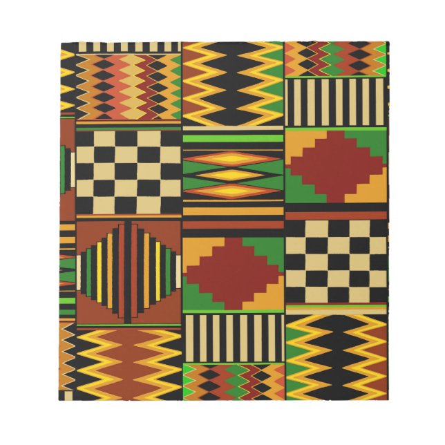 Bloc De Notas Diseño africano de tela Kente real (Frente)