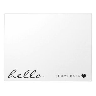 Bloc De Notas Diseño blanco limpio corazón minimalista moderno