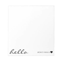 Bloc De Notas Diseño Blanco Limpio Corazón Minimalista Moderno