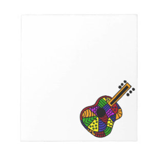 Bloc De Notas Diseño colorido ULTRAVIOLETA de la guitarra del
