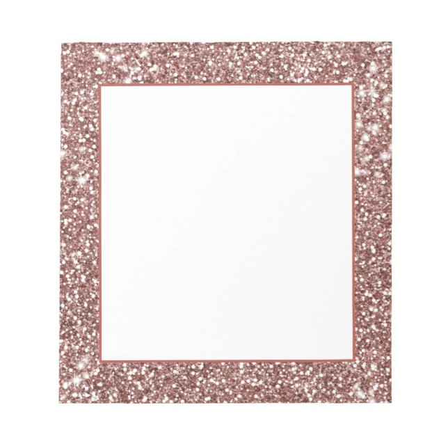 Bloc De Notas Diseño con Textura de Brillo Dorado Rosa Falso Par (Frente)