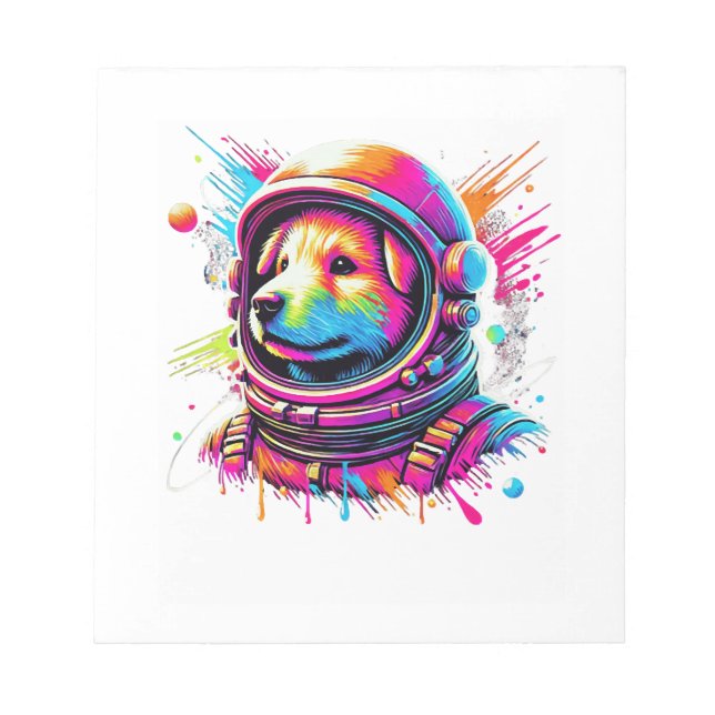 Bloc De Notas Diseño de amante de perro espacial (Frente)