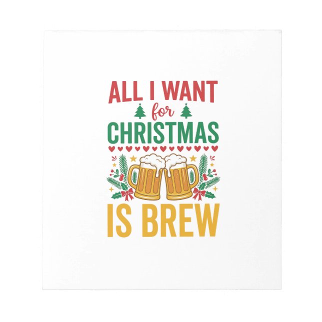 Bloc De Notas Diseño de Bebida Navideña Christmas Brew (Frente)