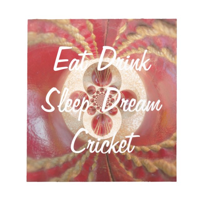 Bloc De Notas Diseño de bolas de críquet rojo (Frente)