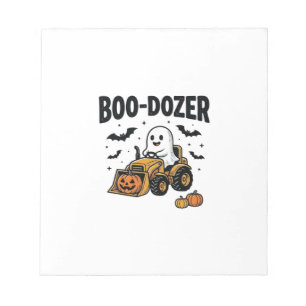 Bloc De Notas Diseño de Bulldozer Fantasma de Halloween Boo-Doze
