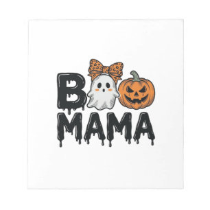Bloc De Notas Diseño de camiseta Boo Mama Halloween Fantasma Cal