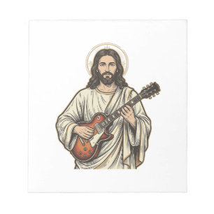Bloc De Notas Diseño de camiseta con grabado de guitarrista sagr