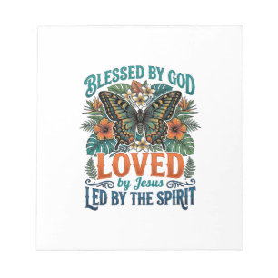 Bloc De Notas Diseño de camiseta cristiana de mariposa bendita_1