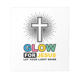Bloc De Notas Diseño de camiseta de luz de cruz cristiana Glow F