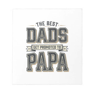 Bloc De Notas Diseño de camiseta Vintage Best Dads Promoted To P