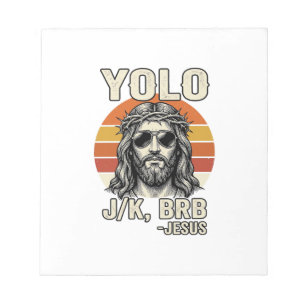 Bloc De Notas Diseño de cita de grabado vintage divertido Jesús 