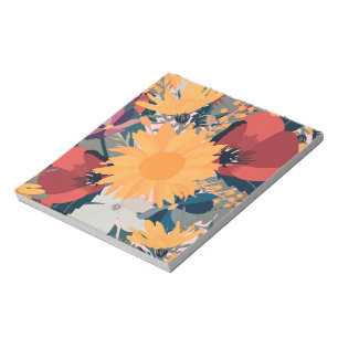 Bloc De Notas Diseño de colores otoñales florales de girasoles