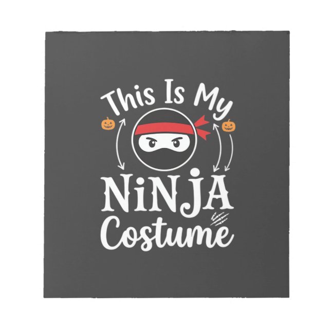 Bloc De Notas Diseño de disfraz de ninja divertido para Hallowee (Frente)