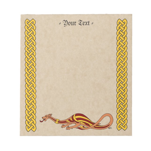 Bloc De Notas Diseño de Dragón Medieval 2015 (Frente)