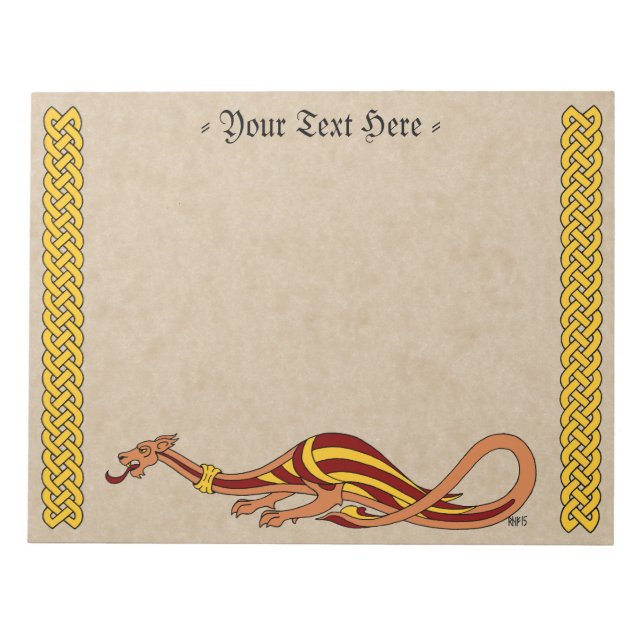 Bloc De Notas Diseño de dragones medievales 2015 (Frente)