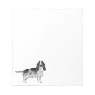 Bloc De Notas Diseño de English Cocker Spaniel en negro y blanco